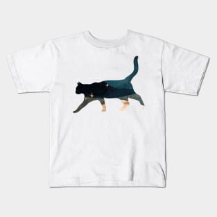 Starry Cat Silhouette Kids T-Shirt